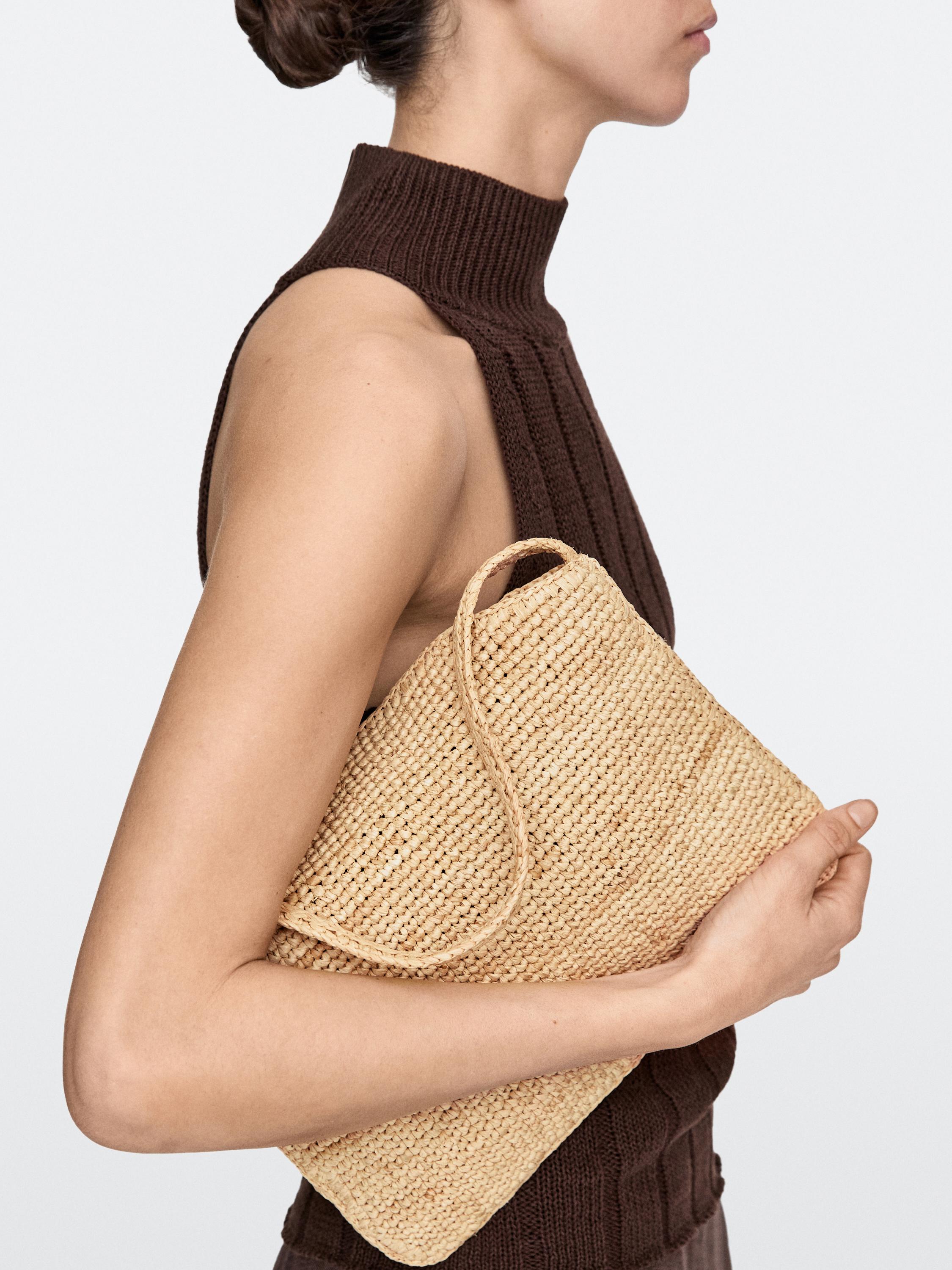 Petit sac épaule en raphia